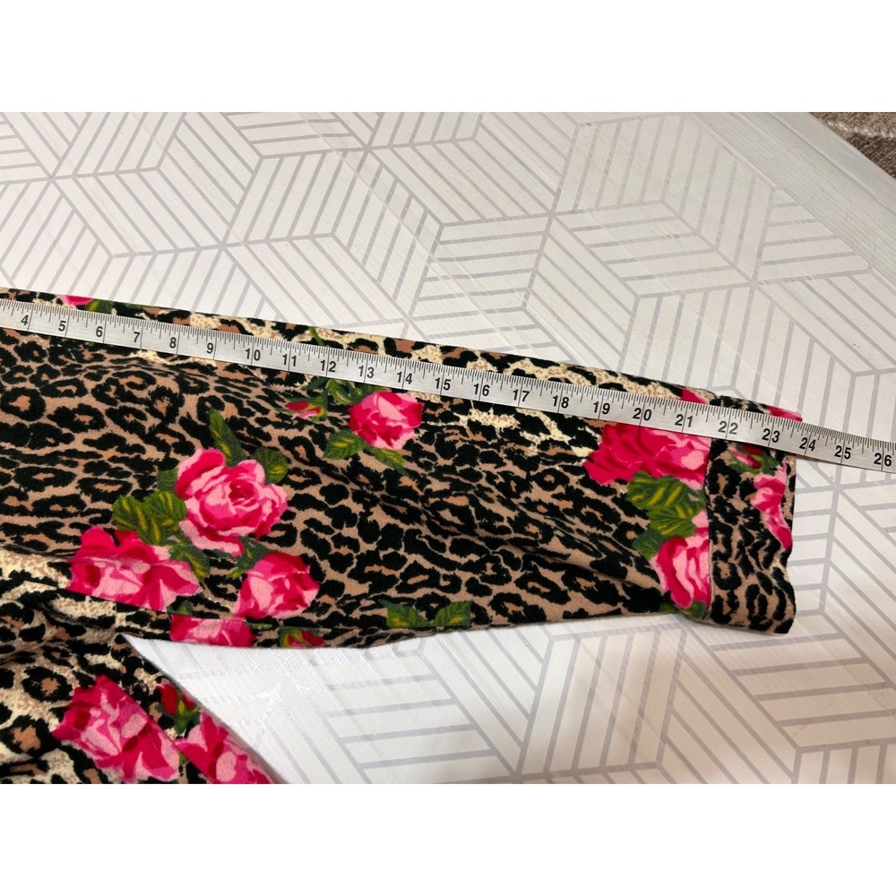 Nick & Nora Plus Size 3XL Pant Shirt Rose & Cheetah Print Pajama Flannel i - Picture 12 of 14